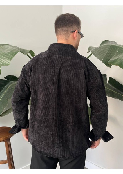 Bayaygün 5103 Oversize Kadife Gomlek _siyah fırsatları