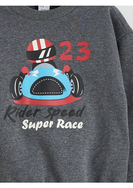 Yeni Sezon Bisiklet Yaka Baskılı Erkek Çocuk Sweatshirt modelleri