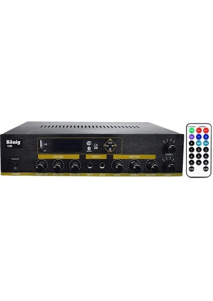 König K-90 2 Zonlu 100 Watt Usb-Bluetooth-2 Bölgeli 2 Mik. Giriş Trafolu Anfi fiyatları