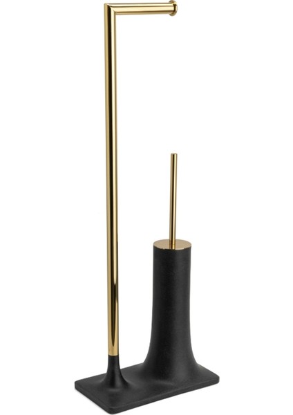 Altın Rengi Siyah Ayaklı Banyo Seti