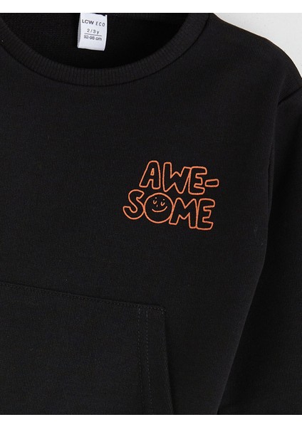 Yeni Sezon Bisiklet Yaka Baskılı Erkek Çocuk Sweatshirt modelleri