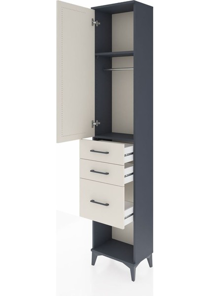 Arges Dolap 2 Raflı 3 Çekmeceli Tek Askılı 44X30X221 Antrasit-Aytaşı fırsatları