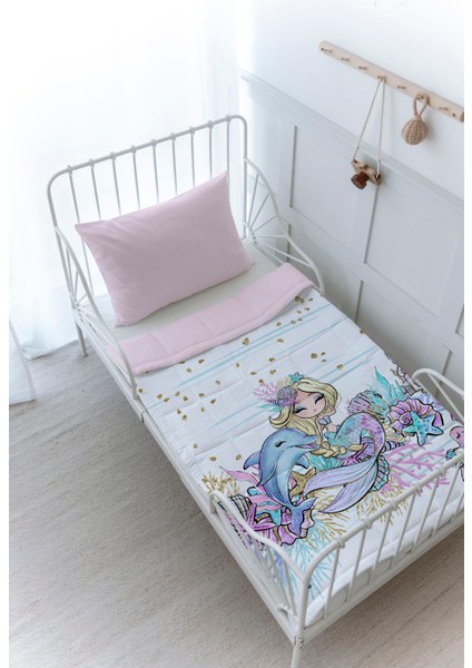 Organik Baskılı Bebek (100X150 Cm) Yorgan Seti - Iconic Serisi - Blonde Mermaid