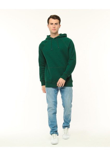Kapüşonlu Yeşil Erkek Sweatshirt modelleri