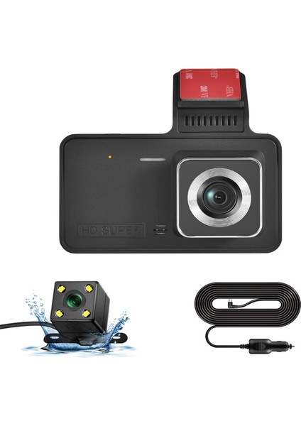 Araç Içi Kamera 1080P Full Hd-Gece Görüşlü -170° Geniş Açılı Lens 4inc Ekran - Ön ve Arka Kamera -V2 fırsatları