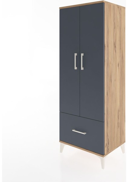 Hyperion Dolap 4 Raflı Tek Çekmeceli 2 Kapaklı 60X44X163 Çam-Antrasit modelleri