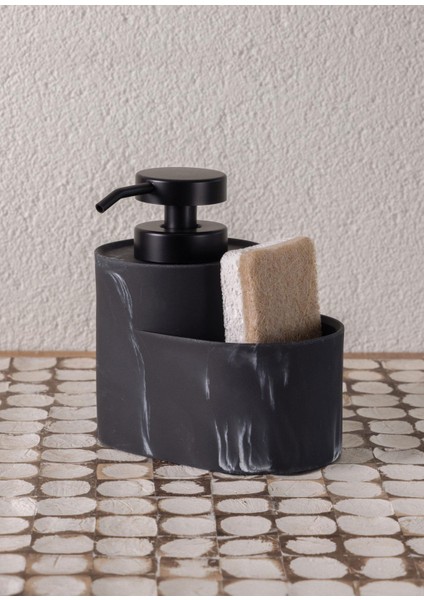 Marble Siyah Seramik Süngerli Sıvı Sabunluk 400 ml fiyatları