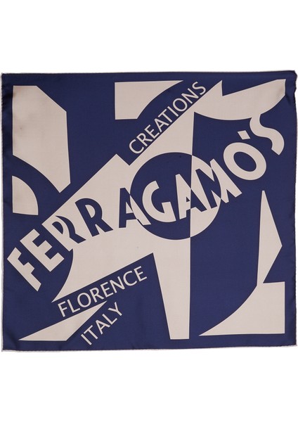 Lacivert Bej Kadın Ipek Fular