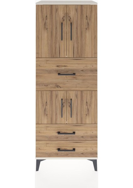 Hyperion Dolap 3 Raflı 3 Çekmeceli 4 Kapaklı 60X44X163 Aytaşı-Çam