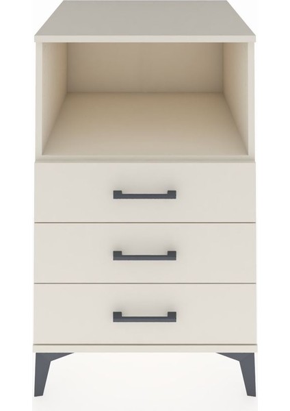 Kronos Komodin Tek Raflı 3 Çekmeceli 60X59X96 Aytaşı-Aytaşı