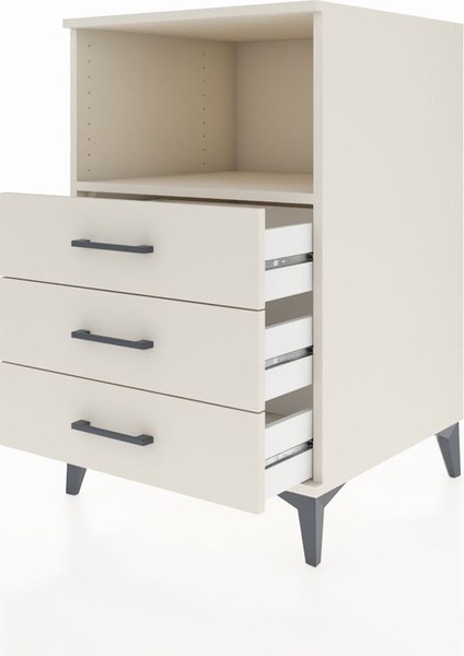 Kronos Komodin Tek Raflı 3 Çekmeceli 60X59X96 Aytaşı-Aytaşı fırsatları