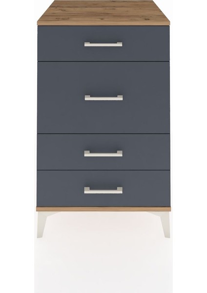 Kronos Komodin 4 Çekmeceli 60X59X96 Çam-Antrasit