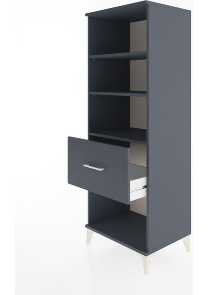 Hyperion Dolap 3 Raflı Tek Çekmeceli 60X44X163 Antrasit-Antrasit fırsatları