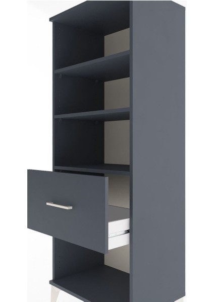 Hyperion Dolap 3 Raflı Tek Çekmeceli 60X44X163 Antrasit-Antrasit indirimleri