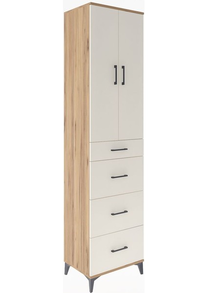 Hyperion Dolap 3 Raflı 4 Çekmeceli 2 Kapaklı 60X44X243 Çam-Aytaşı fiyatları