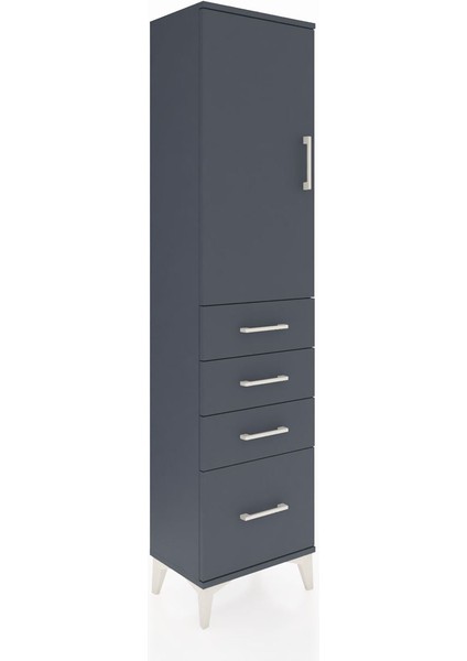Arges Dolap 2 Raflı 4 Çekmeceli Tek Kapaklı 44X30X182 Antrasit-Antrasit fiyatları