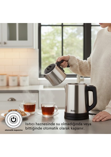 AS34 Inox Çay Makinesi 1.8 Litre 2 Adet Çelik Süzgeçli fırsatları