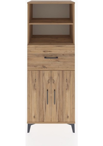 Hyperion Dolap 3 Raflı Tek Çekmeceli 2 Kapaklı 60X44X163 Çam-Çam