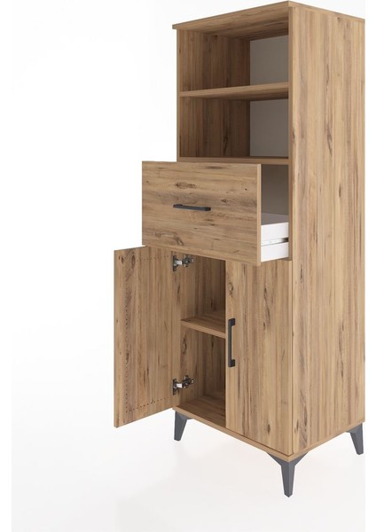 Hyperion Dolap 3 Raflı Tek Çekmeceli 2 Kapaklı 60X44X163 Çam-Çam fırsatları