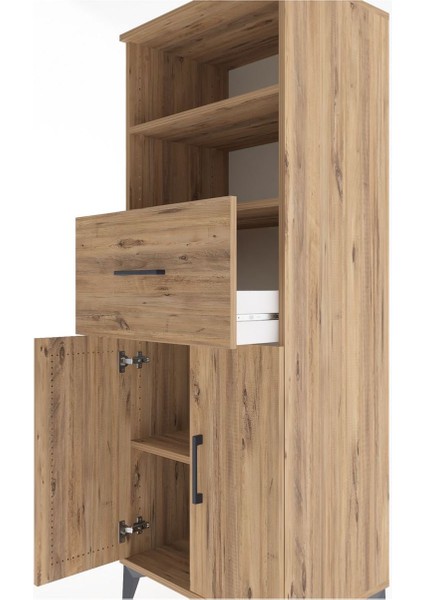 Hyperion Dolap 3 Raflı Tek Çekmeceli 2 Kapaklı 60X44X163 Çam-Çam indirimleri