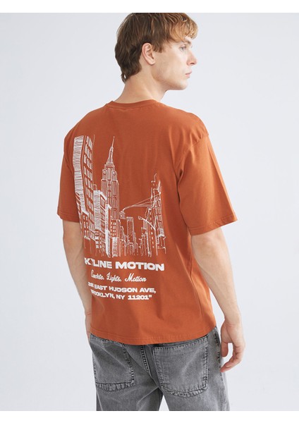 Yeni Sezon Bisiklet Yaka Baskılı Penye Erkek Tişört