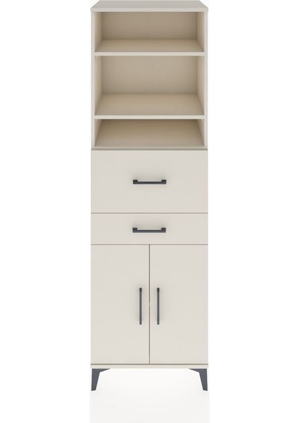 Hyperion Dolap 4 Raflı 2 Çekmeceli 2 Kapaklı 60X44X195 Aytaşı-Aytaşı