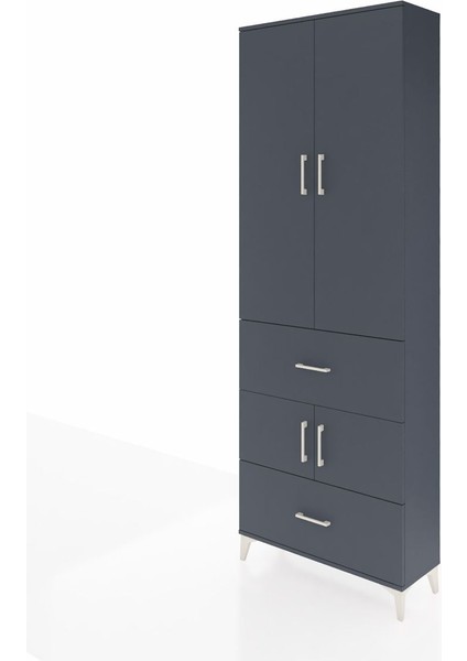 Arges Dolap 5 Raflı 2 Çekmeceli 4 Kapaklı 88X30X243 Antrasit-Antrasit modelleri