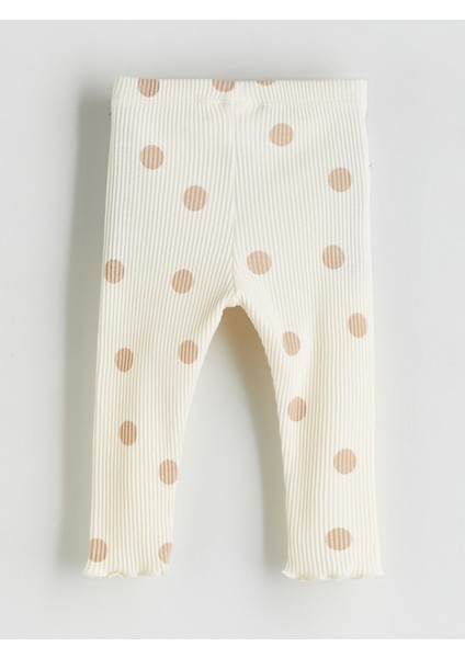 Yeni Sezon Beli Lastikli Puantiye Desenli Kız Bebek Tayt modelleri