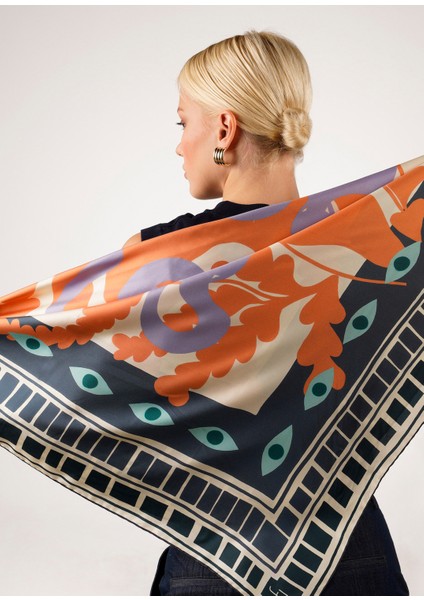 Keep An Eye On Renkli Ipek Kadın Fular 105 cm modelleri