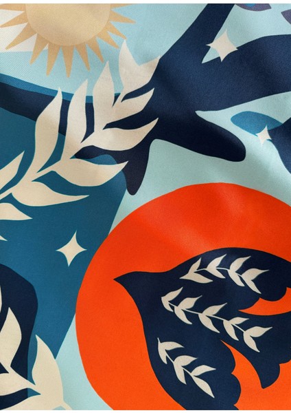 In The Eye Of The Sun Renkli Ipek Kadın Fular 105 x 105 cm