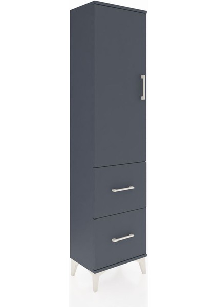 Arges Dolap 4 Raflı 2 Çekmeceli Tek Kapaklı 44X30X182 Antrasit-Antrasit fiyatları