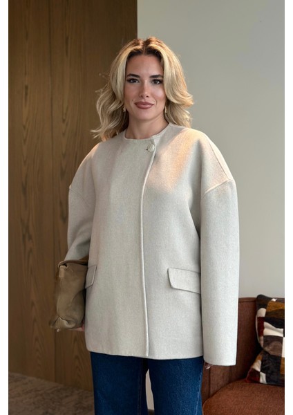 Taş %100 Yün Kısa Kaban - 512157 modelleri