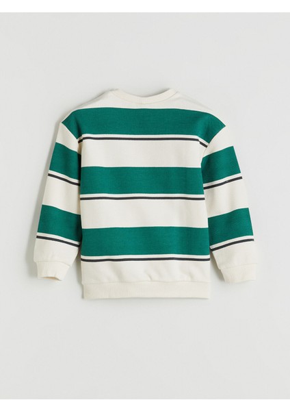 Yeni Sezon Bisiklet Yaka Çizgili Erkek Çocuk Sweatshirt modelleri