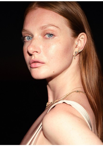 Drova Sway Pırlanta Taşlı 14 Ayar Altın Tek Kadın Küpe modelleri