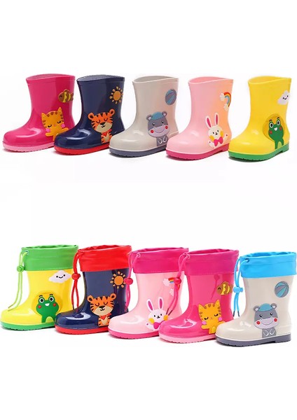 Junisteps Su Geçirmez Kauçuk Sevimli Hayvan Karakterli Çocuk Yağmur Bot -Lacivert fiyatları