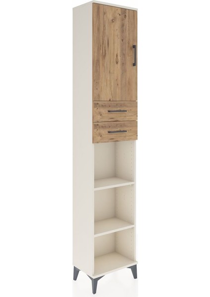 Arges Dolap 4 Raflı 2 Çekmeceli Tek Kapaklı 44X30X221 Aytaşı-Çam fiyatları