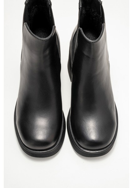 Lysa Siyah Cilt Lastikli Hakiki Deri Kadın Platform Topuklu Bot fiyatları