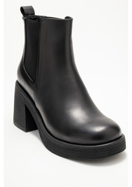 Lysa Siyah Cilt Lastikli Hakiki Deri Kadın Platform Topuklu Bot modelleri