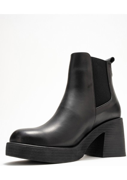 Lysa Siyah Cilt Lastikli Hakiki Deri Kadın Platform Topuklu Bot fırsatları