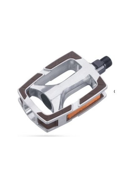 HF-821 City/comfort Bisiklet Pedalı – Alüminyum Gövde, Bilyalı, Tpr Sırtlı, Gümüş, 108X70MM, 405G