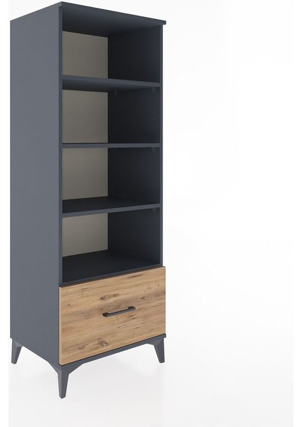 Hyperion Dolap 4 Raflı Tek Çekmeceli 60X44X163 Antrasit-Çam fiyatları