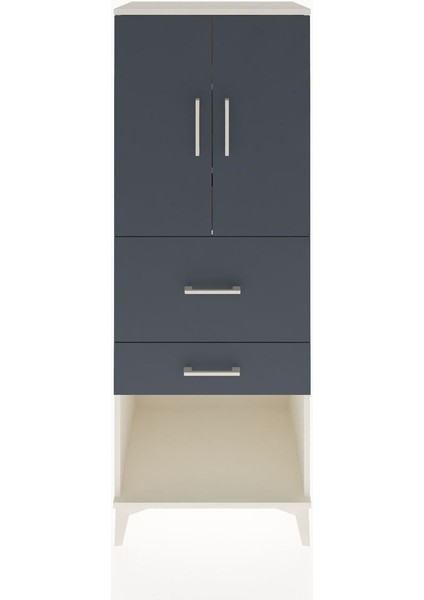 Hyperion Dolap 3 Raflı 2 Çekmeceli 2 Kapaklı 60X44X163 Aytaşı-Antrasit