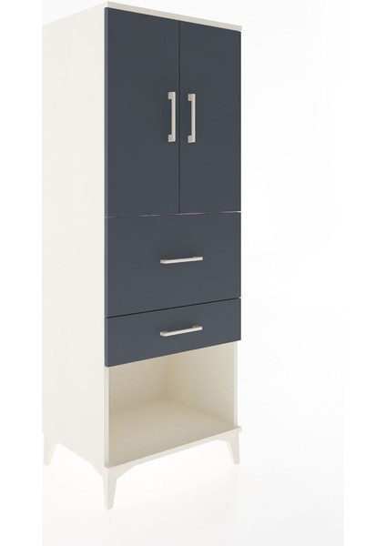 Hyperion Dolap 3 Raflı 2 Çekmeceli 2 Kapaklı 60X44X163 Aytaşı-Antrasit fiyatları