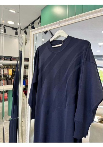 Adn Ince Triko Verev Elbise - Lacivert - 2 fiyatları