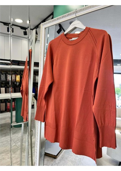 Adn Ince Triko Tunik - Oranj - 2