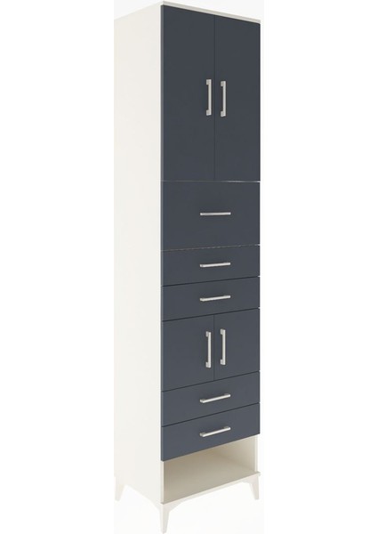Hyperion Dolap 3 Raflı 5 Çekmeceli 4 Kapaklı 60X44X243 Aytaşı-Antrasit fiyatları