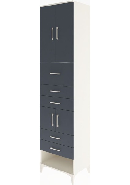 Hyperion Dolap 3 Raflı 5 Çekmeceli 4 Kapaklı 60X44X243 Aytaşı-Antrasit modelleri