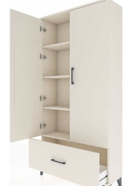 Arges Dolap 4 Raflı Tek Çekmeceli 2 Kapaklı 88X30X182 Aytaşı-Aytaşı indirimleri