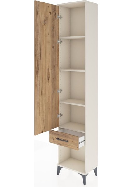 Arges Dolap 4 Raflı Tek Çekmeceli Tek Kapaklı 44X30X221 Aytaşı-Çam fırsatları