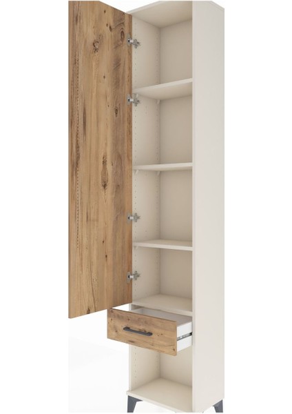 Arges Dolap 4 Raflı Tek Çekmeceli Tek Kapaklı 44X30X221 Aytaşı-Çam indirimleri